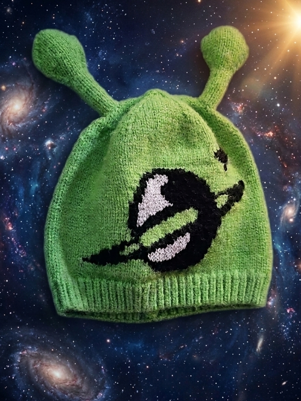 Green Alien Winter Toddler Hat (3t-4t; Light Use)